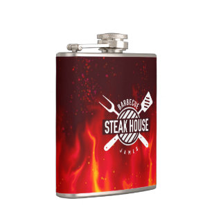Fiery BBQ Flask — Custom Steak House Style