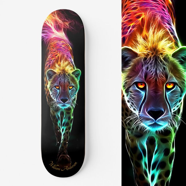 Fiery Cheetah Glowing Cool Style Skateboard (Fiery Cheetah Glowing Cool Style Skateboard)