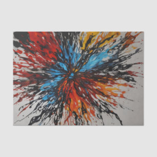 Fiery Contrast Red and Blue Abstract Tissue Paper