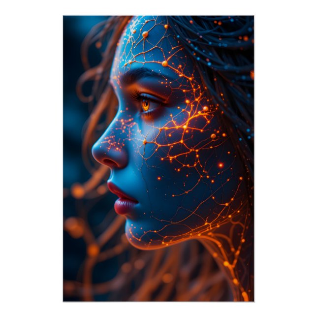 Fiery Cosmic Veins Poster (Front)