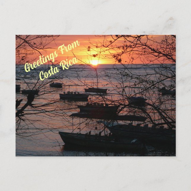 Fiery Costa Rican Sunset in Tamarindo Postcard (Front)