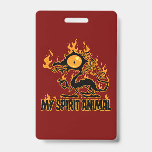 Fiery Crispy Dragon Spirit Animal ID Badge