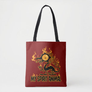Fiery Crispy Dragon Spirit Animal Tote Bag