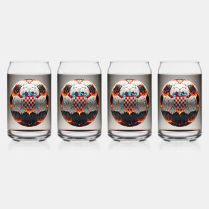 Fiery Croatian Soccer Ball   Can Glass