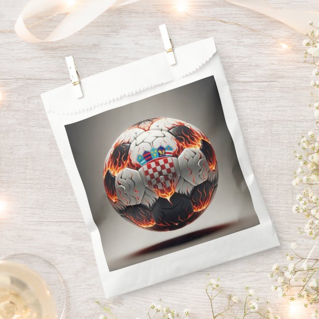 Fiery Croatian Soccer Ball   Favour Bags (Clipped)
