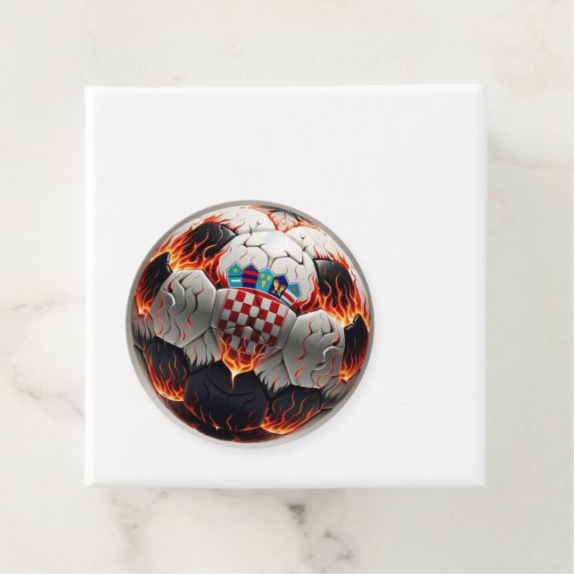 Fiery Croatian Soccer Ball   Favour Tags (In Situ)