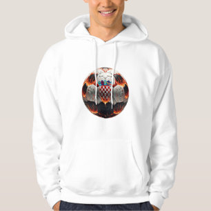 Fiery Croatian Soccer Ball Hoodie