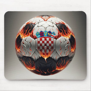 Fiery Croatian Soccer Ball   Mouse Mat