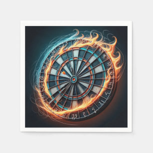 Fiery Dartboard with Bullseye Explosion  Napkin