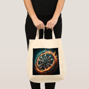 Fiery Dartboard with Bullseye Explosion  Tote Bag