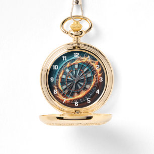 Fiery Dartboard with Bullseye Explosion  Watch