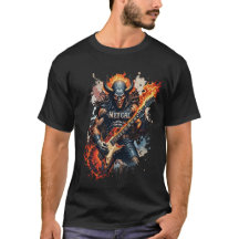 Fiery Demon Guitarist Heavy Metal T-Shirt 