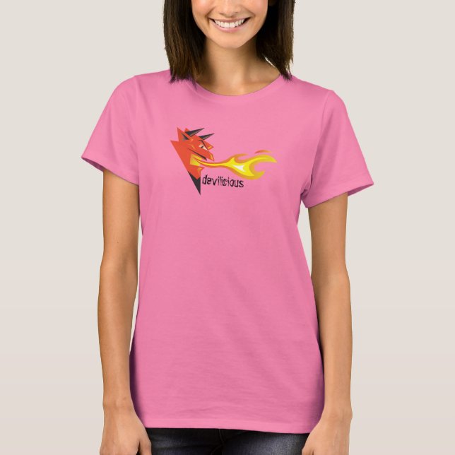 Fiery Devil's Head_devilicious T-Shirt (Front)