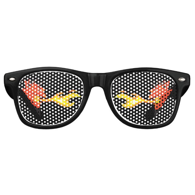 Fiery Devil's Head_flame-spitting_devilish eyes Retro Sunglasses (Front)