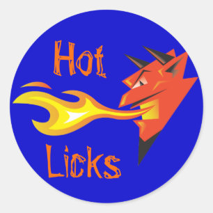 Fiery Devil's Head_"Hot Licks" decal Classic Round Sticker