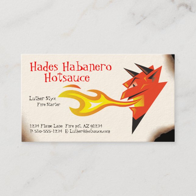 Fiery Devil's Head_Hot Sauce_Spicy Foods Business Card (Front)