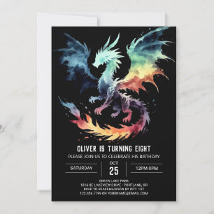 Fiery Dragon Birthday Custom Invitation