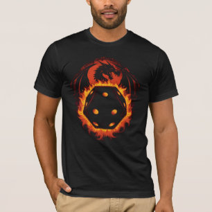 Fiery Dragon D20 Dice Fantasy Tabletop Gaming T-Sh T-Shirt