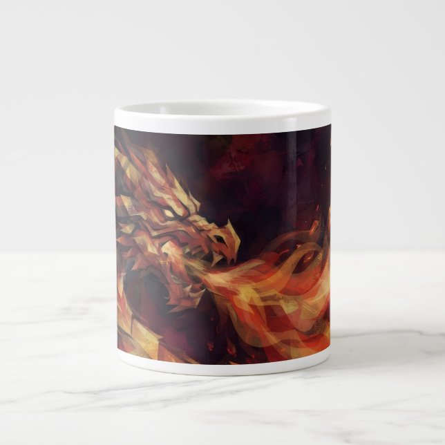 Fiery Dragon Large Coffee Mug (Front)