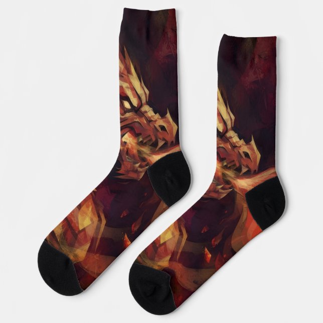 Fiery Dragon Socks (Left)