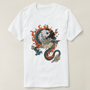 Fiery Dragon with Yin-Yang Symbol T-Shirt