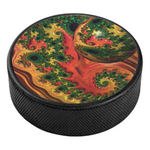 Fiery Elegance - A Study in Complexity Hockey Puck