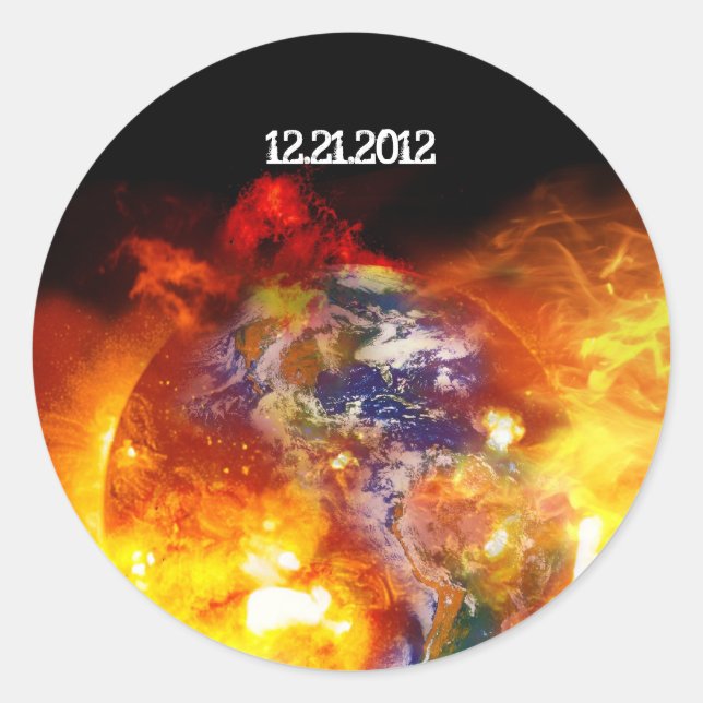Fiery End of the Earth Apocalypse Classic Round Sticker (Front)