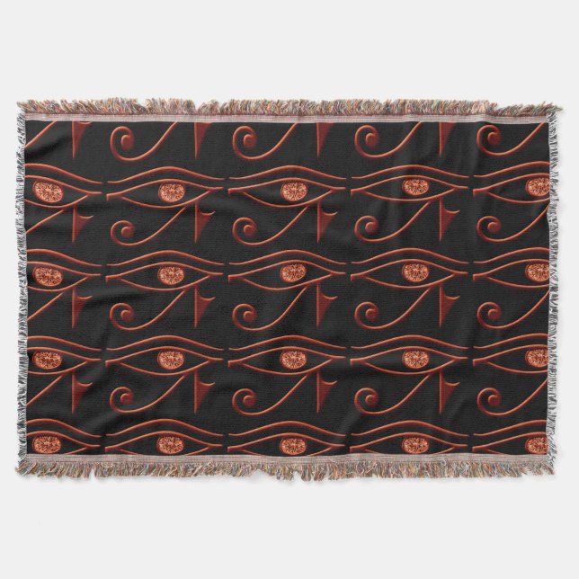 Fiery Eye Of Horus Throw Blanket (Front)
