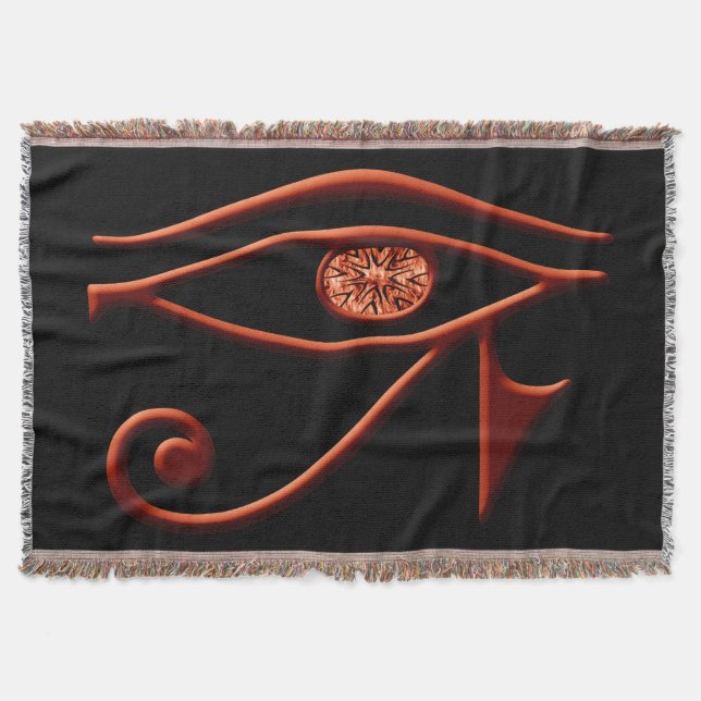 Fiery Eye Of Horus Throw Blanket (Front)