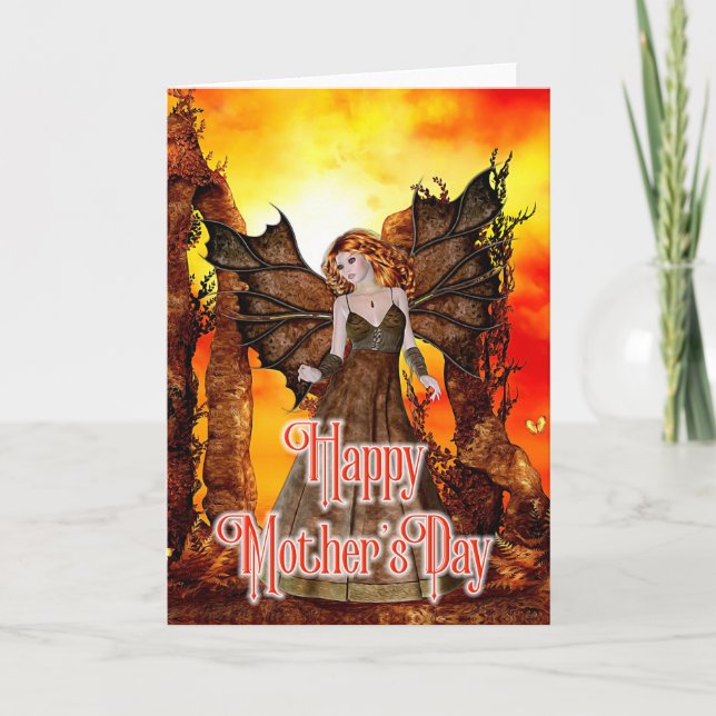 Fiery Fantasy Faerie - Mother's Day Card (Front)