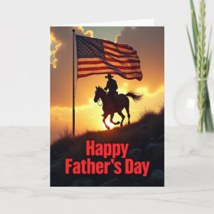 Fiery Fathers Day Flag Card