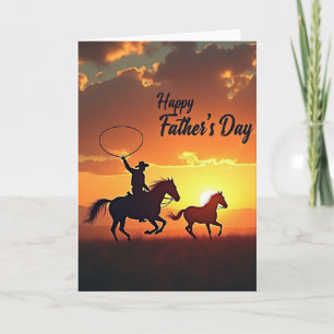 Fiery Fathers Day Horses Card