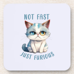 Fiery Feline Spirit – Sassy Angry Cat Design Coaster
