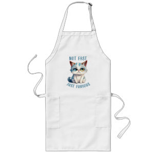 Fiery Feline Spirit – Sassy Angry Cat Design Long Apron