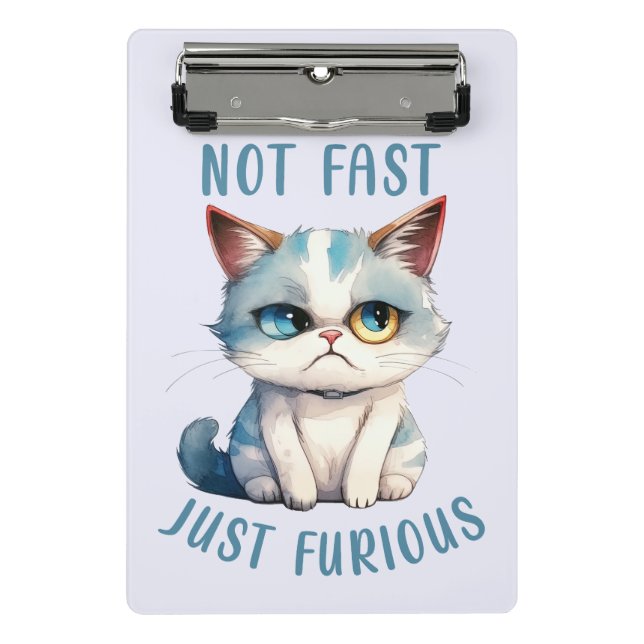 Fiery Feline Spirit – Sassy Angry Cat Design Mini Clipboard (Front)