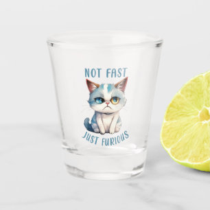 Fiery Feline Spirit – Sassy Angry Cat Design Shot Glass