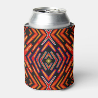 Fiery Flame Red Orange Black Can Cooler