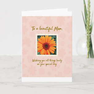 Fiery Floral Mothers Day Card
