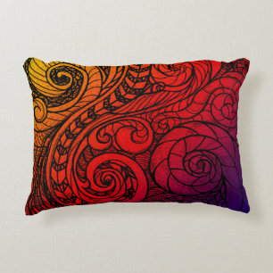 Fiery Flow Accent Pillow