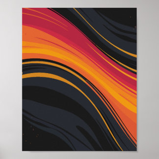 Fiery Flow of Curved Streaks Poster