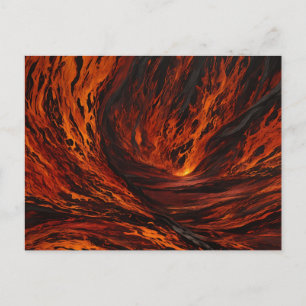 Fiery Flow Volcanic Abstract Postcard