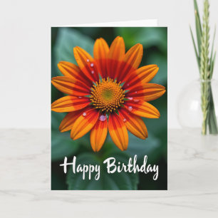 Fiery Flower Birthday Card