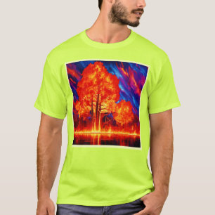 Fiery Forest Ablaze in Vivid Colours T-Shirt