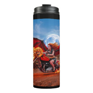 Fiery Foxlla Vampire Biker Babe Thermal Tumbler