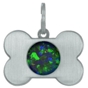 Fiery Green-Black Opal Gifts By Sharles Pet Tag