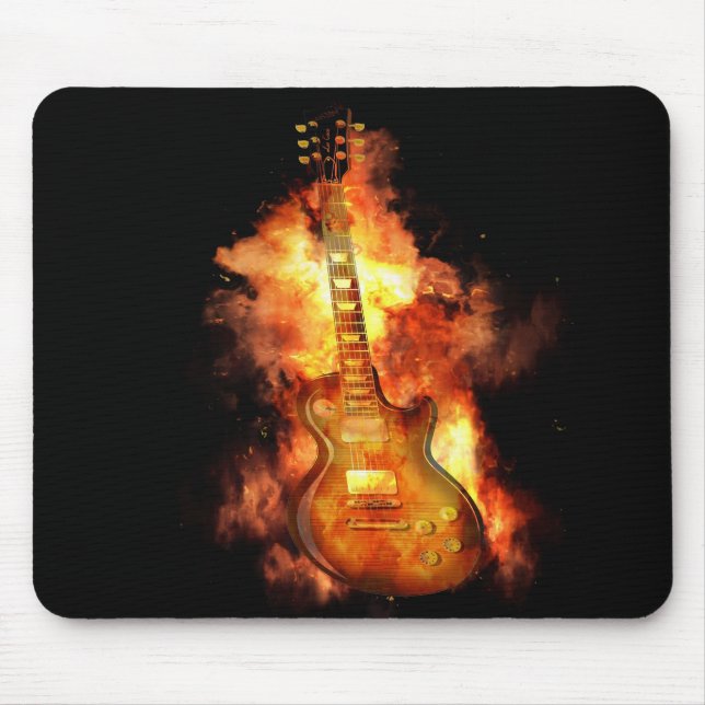Fiery guitar mouse mat (Front)