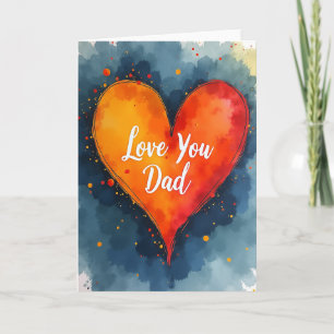 Fiery Heart Fathers Day Card