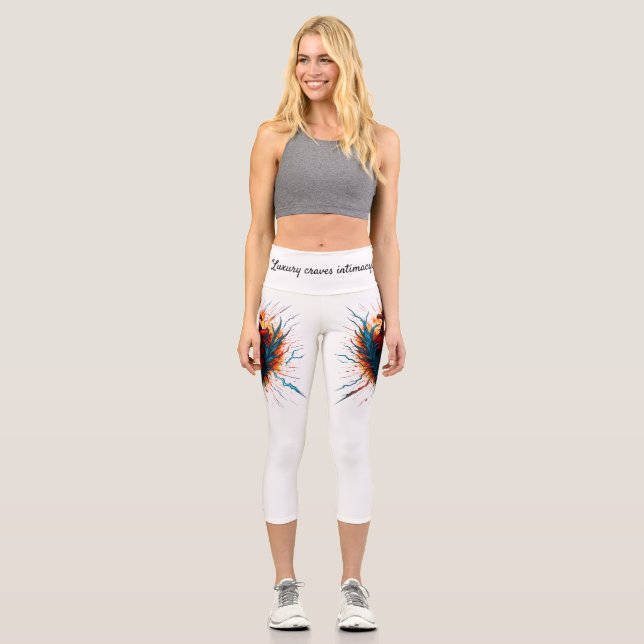 Fiery Heartbeat Leggings – Electrifying Love State (Front)