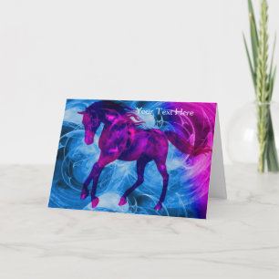 Fiery Horse Fantasy Fractal Art Photo Card