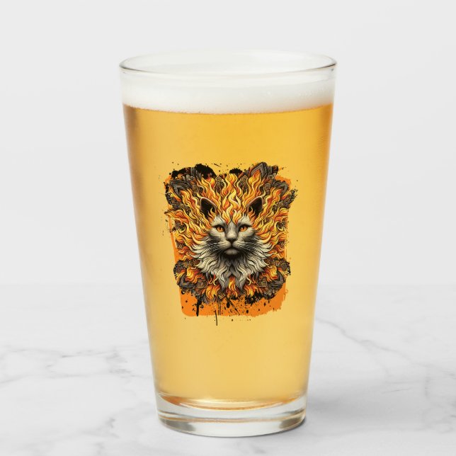 Fiery Inferno Cat Glass (Front Filled)